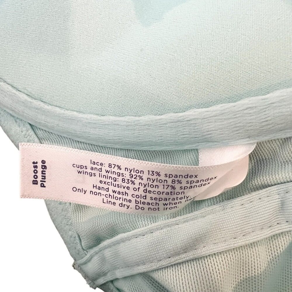 CACIQUE NWT Lane Bryant Boost Plunge‎ Lace Green Floral Racerback Bra Size 40D - Picture 8 of 10